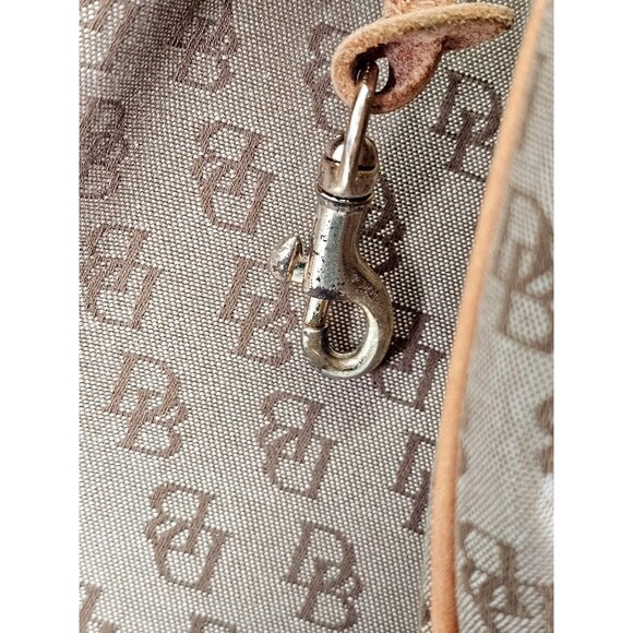 Dooney and Bourke Mocha Signature Monogram Logo Purse Satchel Medium 1701 - Picture 8 of 16